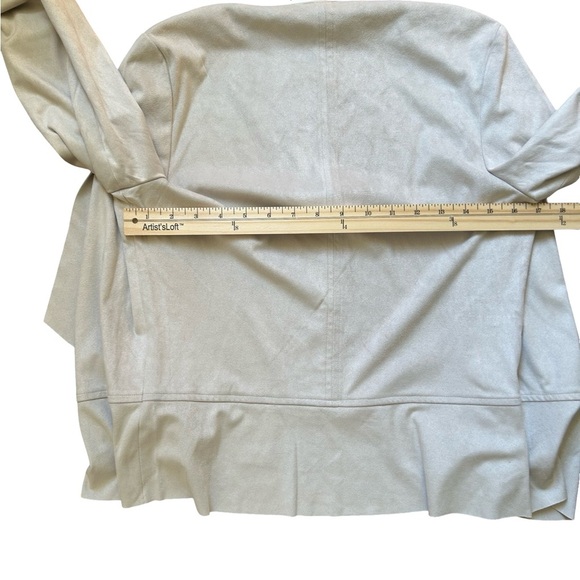 Women’s Cream Color Open Faux Suede Open Jacket Size S - Picture 6 of 7